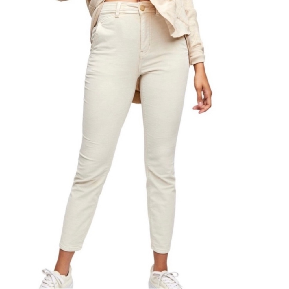 NWT Free people soft corduroy skinny jeans - size 2 - beige tan